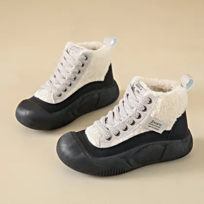 2023 Women's High Top Plush Thick Soled Breathable Winter Walking Shoes
