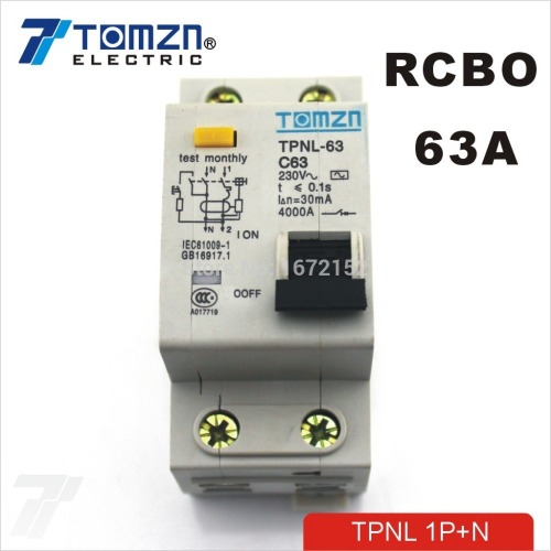Tpnl 1p+n 63a 230v~ 50hz/60hz Residual Current Circuit Breaker With ...