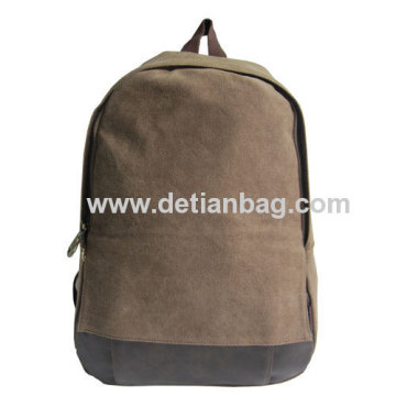 Hot Sell Simple Brown Womens Canvas Travel Backpacks For Girls 