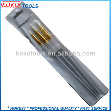 3pcs transparent plastic handle golden color ferrule different length top nylon artist brush