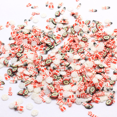 Assortimento 4 * 6MM Tema natalizio Fetta di argilla polimerica Fetta di Natale Holiday Decor Pupazzo di neve Fiocco di neve Babbo Natale Candy Cane Clay Craft