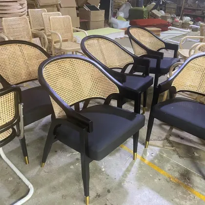 Indonesian Fujiwara Walnut Matte Black Bedroom & Living Room Furniture Chairs