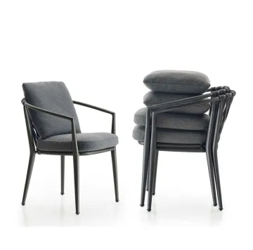 Modern Outdoor Garden Hotel Restaurant Stackable Dining Rope Chair