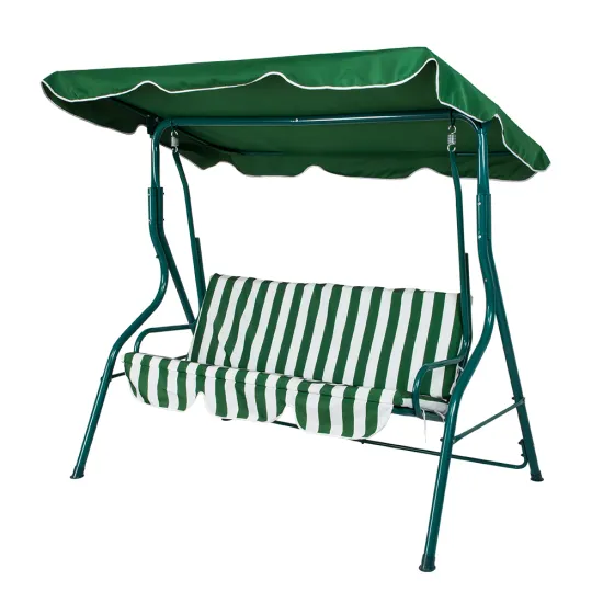 3-Seat Garden Outdoor Swing Chair - Patio Swing Hanging Chair