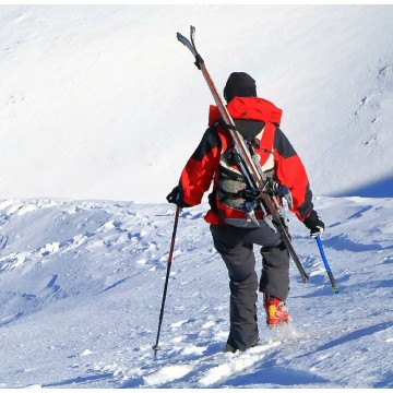 Verstelbare schouderbanden Ski- en pooldragerhandvat