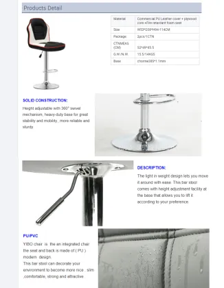 Fashion Design PU Leather Bar Chair