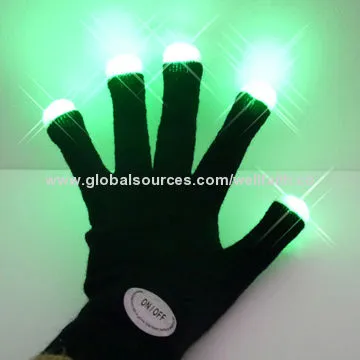 Electrical LED Gloves, Wholesale in China for Crazy Party and Stage Decoration