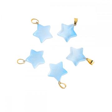 20mm Rainbow Glass Star Pendant for DIY Jewelry