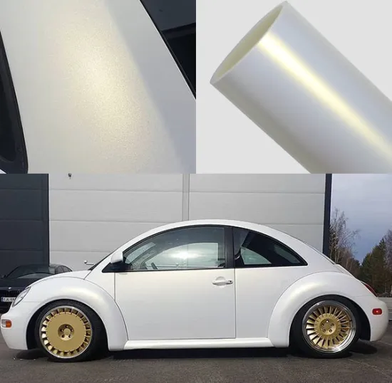 pearl white matte gold car wrap vinyl