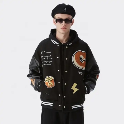 Mens Black Varsity Baseball Jacket