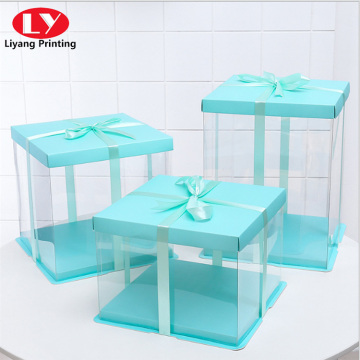 Transparent around PVC window with ribbon closure box