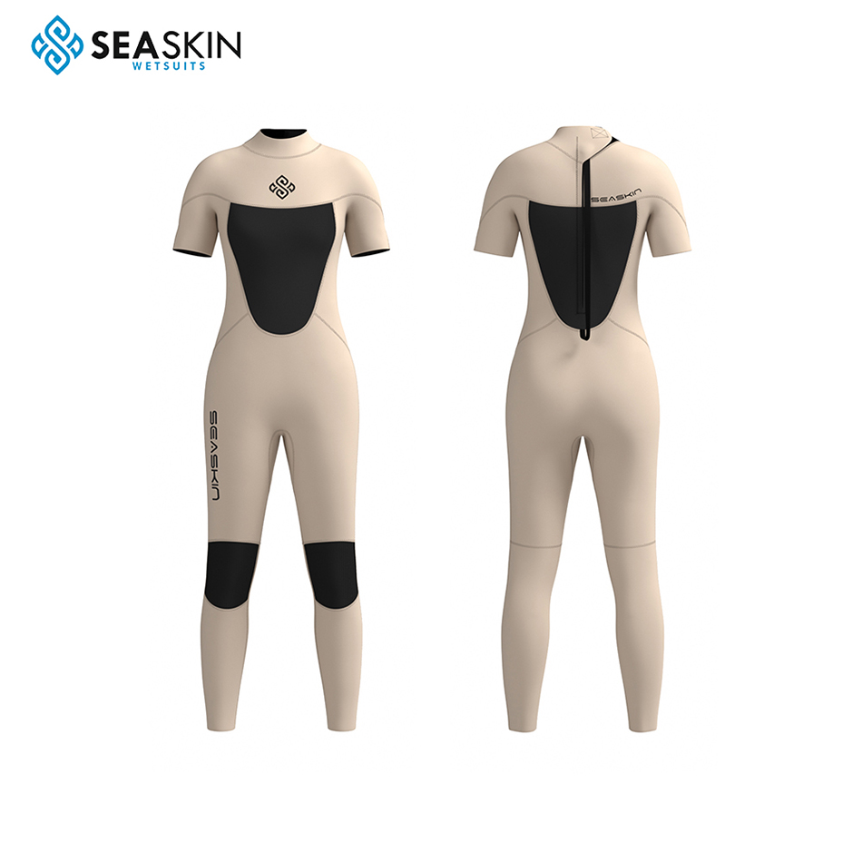 Bên bờ biển ngắn tay áo dài Zip Women Springsuit