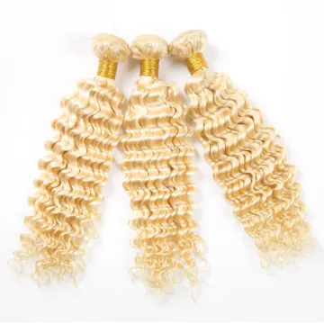 Wholesale double drawn unprocessed russian platinum virgin cuticle aligned honey blonde raw human hair 613 bundles