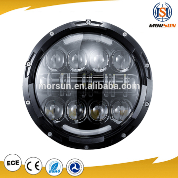 Auto led headlight 7 inch 80w high power led headlight with DRL for jeep & harley