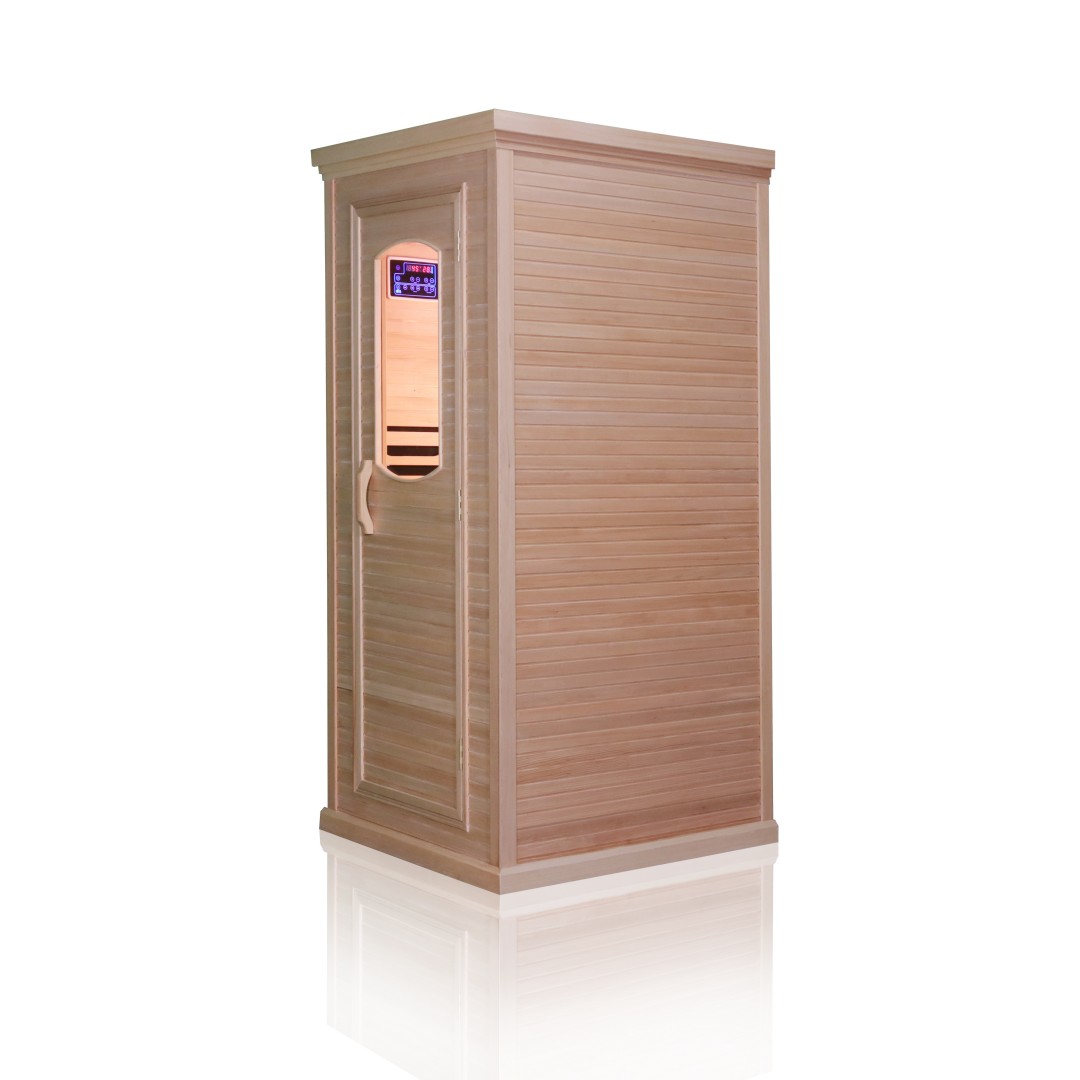 Telhado estrelado uma pessoa infravermelha sauna