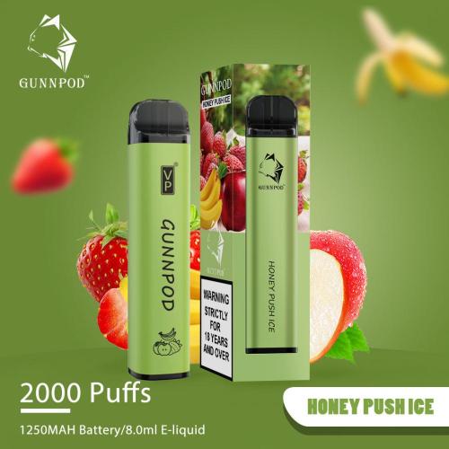 Gunnpod 26 Geschmacksrichtungen 2000 Puffs Einweg -Vape -Stift