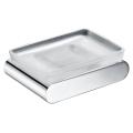 Sqaure chrome soap holder with frosted glass