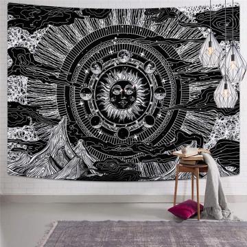 Tapiz de Ocean de Luna llena Hanging Moonlight Garden Tapestry