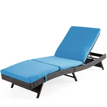 Adjustable Outdoor Chaise Lounge Chair: Rattan Wicker Patio Furniture with Cushions