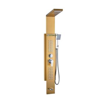 Gold Stainless Steel Massage Shower Panel and Column Set for High-Quality Indoor Bathrooms