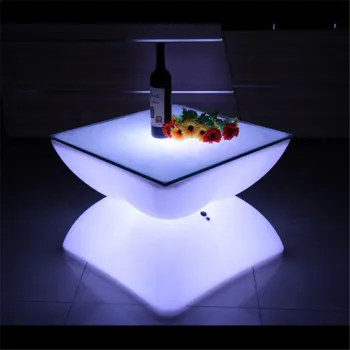 Colored Plastic Battery Rechargeable Bar Tables, LED Furniture, and Chairs for Nightclubs