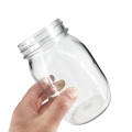 Glass Mason Jar with Press silver pump head