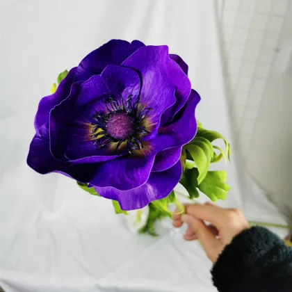 Artificial Anemone Flower Branch for Home Decor