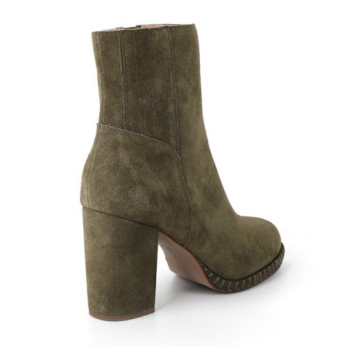 Exquisite Stitched High-Heel Ankle Boots