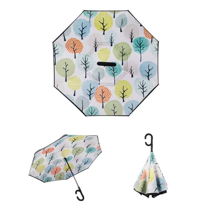Custom Print Brand Logo UV Reverse Umbrella