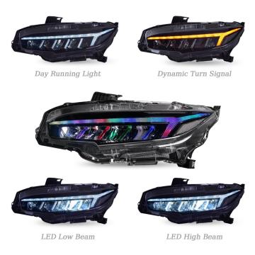 Hcmotionz liderou os faróis RGB para o Honda Civic 10th Gen 2016-2021