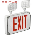 steel housing exit sign and emergency lighting combo