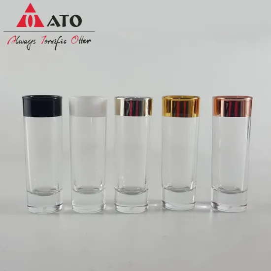 Clear short glass with plating color rim