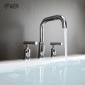 3 hole dual handle chrome brass faucet