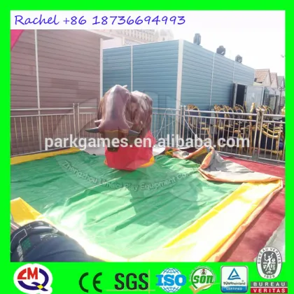 Amusement park trailer red bull mechanical bull