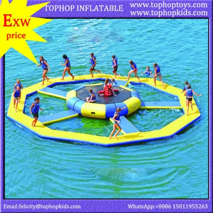 chinese manufacturer water park equipment inflatable sports water jumping bed trampoline