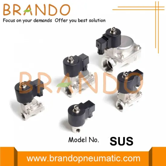 Piston Operated Stainless Steel Solenoid Valve PTFE Seal