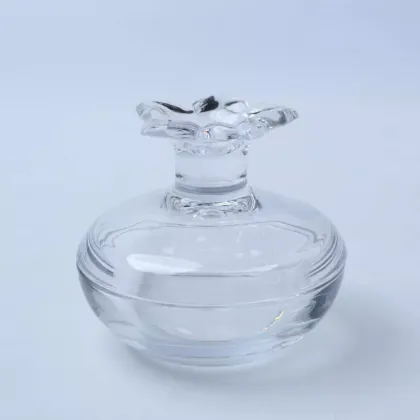 persimmon shaped crystal glass candle jar