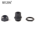 10pcs M type Waterproof Cable Gland Connector IP68 Black M12x1.5 for 4-6.5mm M16/20/25/32/40/50/63 Cable Nylon Plastic Connector