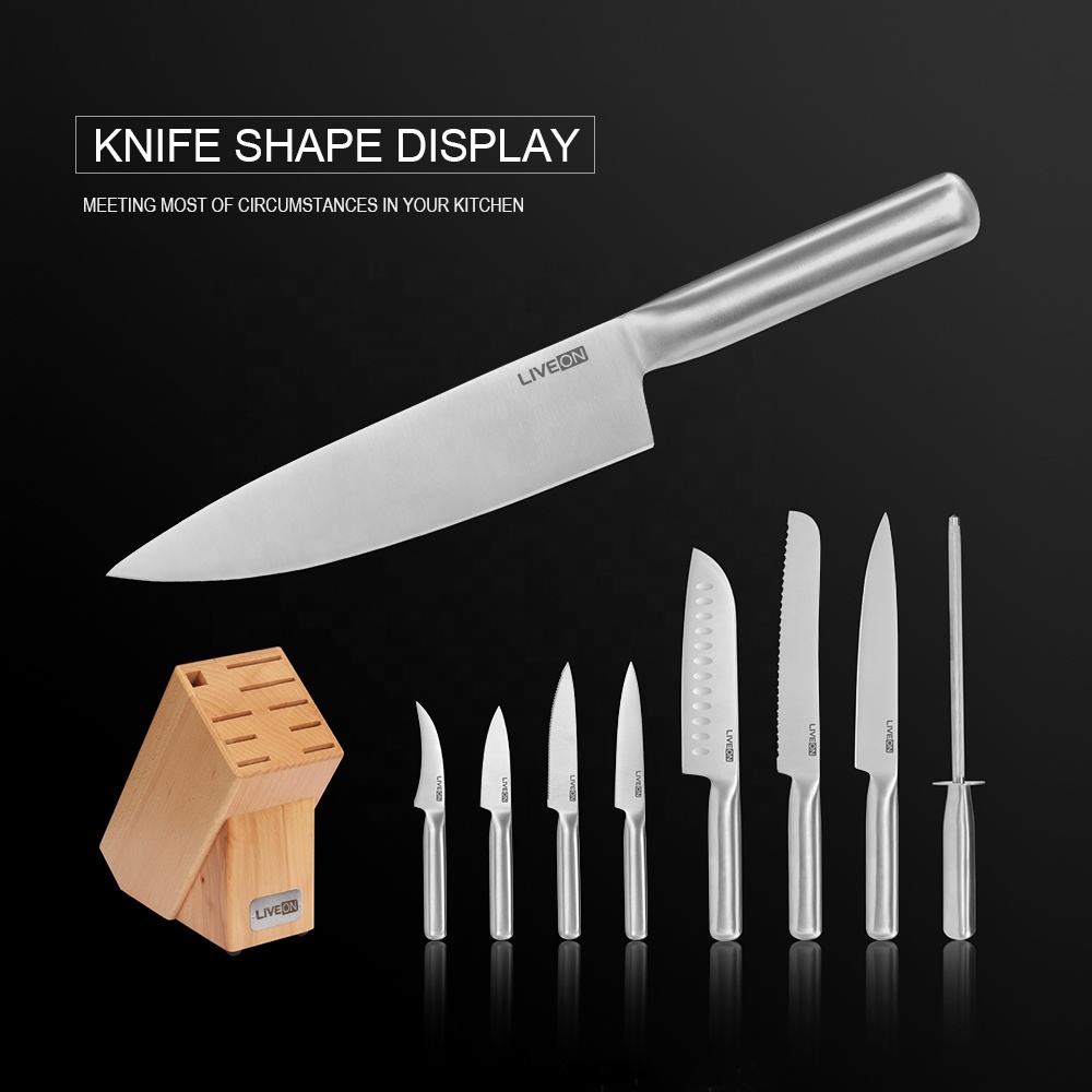 Hollow Handle Knife Set with Wood Block