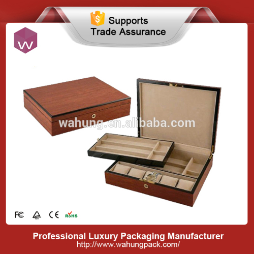 Brown wooden watch packing display boxes wholesale (WH-3395)