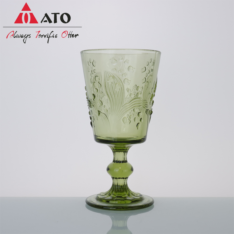 Vintage Party Colored green Cups Goblet Goblets Glass