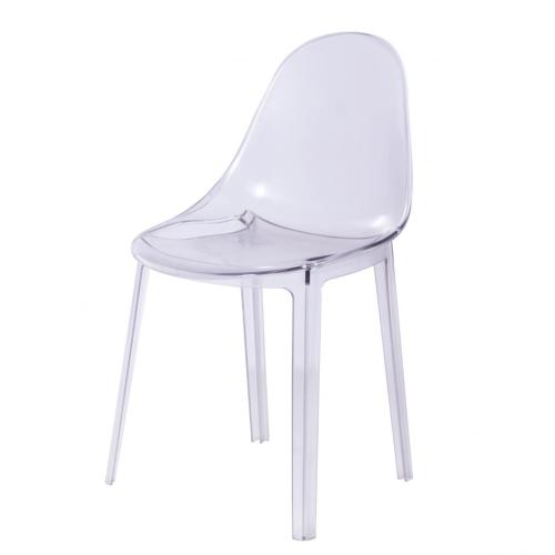 Chaise de salle à manger en plastique pc cristal transparent empilable moderne