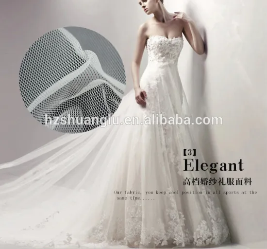 100 nylon net fabric with flocking for dress material