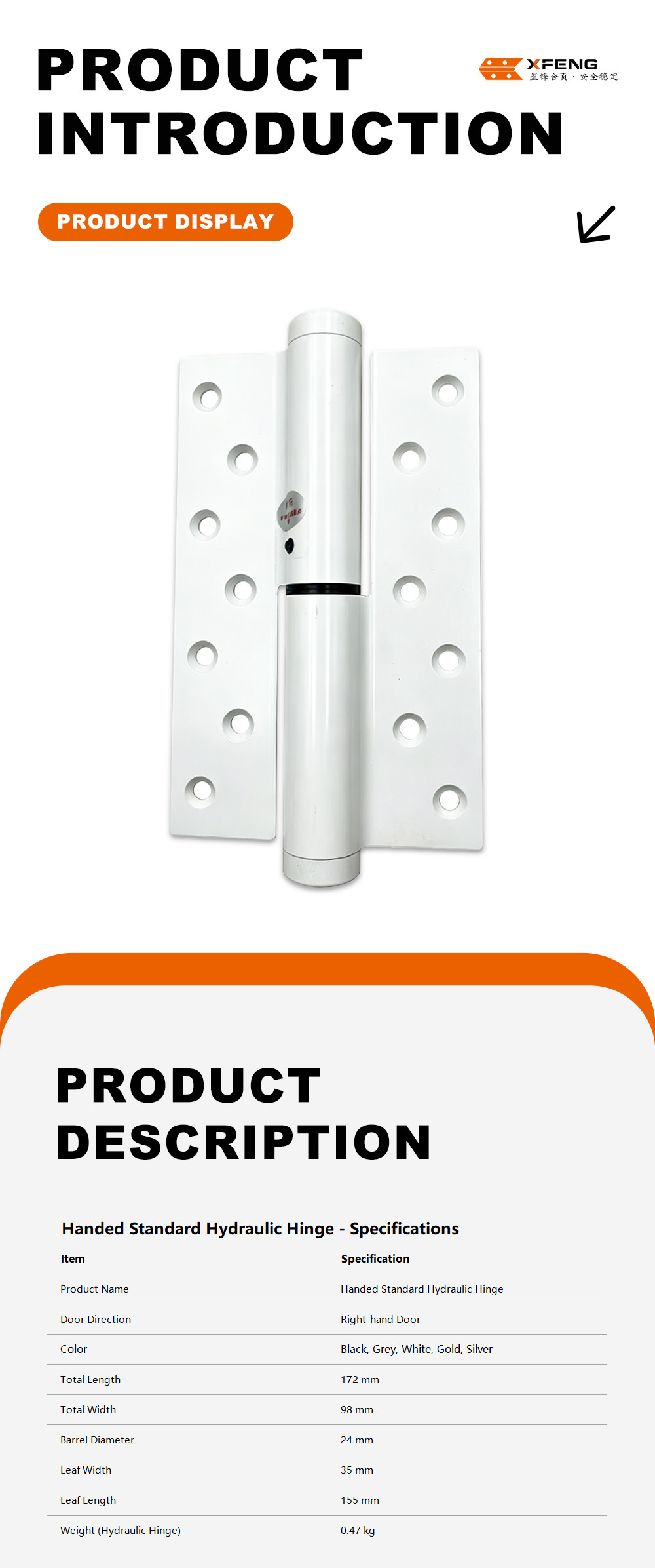 Handed Standard Hydraulic Hinge5