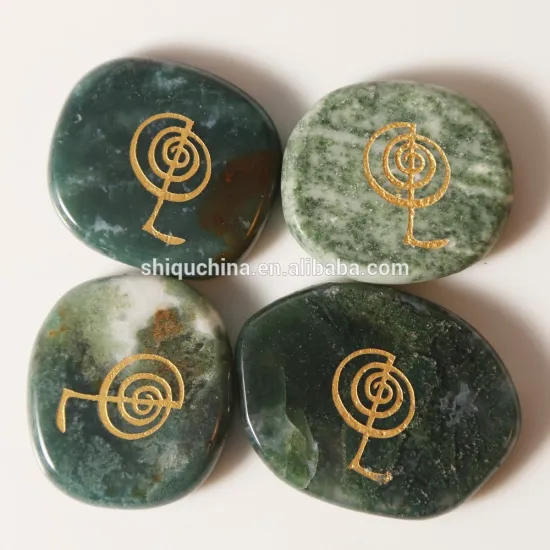 green jade pocket stone with custom logo for gift