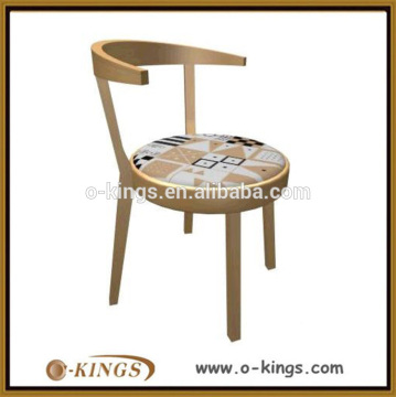 Solid ash frame round back design armless dining chair modern