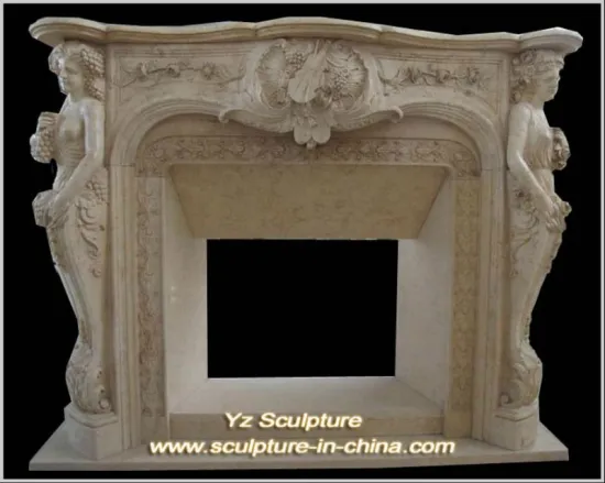 Egypt Cream Marble Fireplace Mantel (FPS-A008)