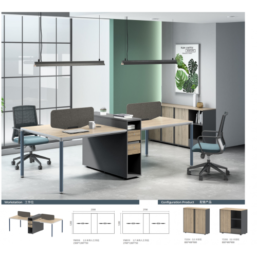 Mobilier de bureau de haute qualité Poste de travail 4 personnes