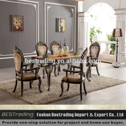 classic solid wood dining table with nice hand craft