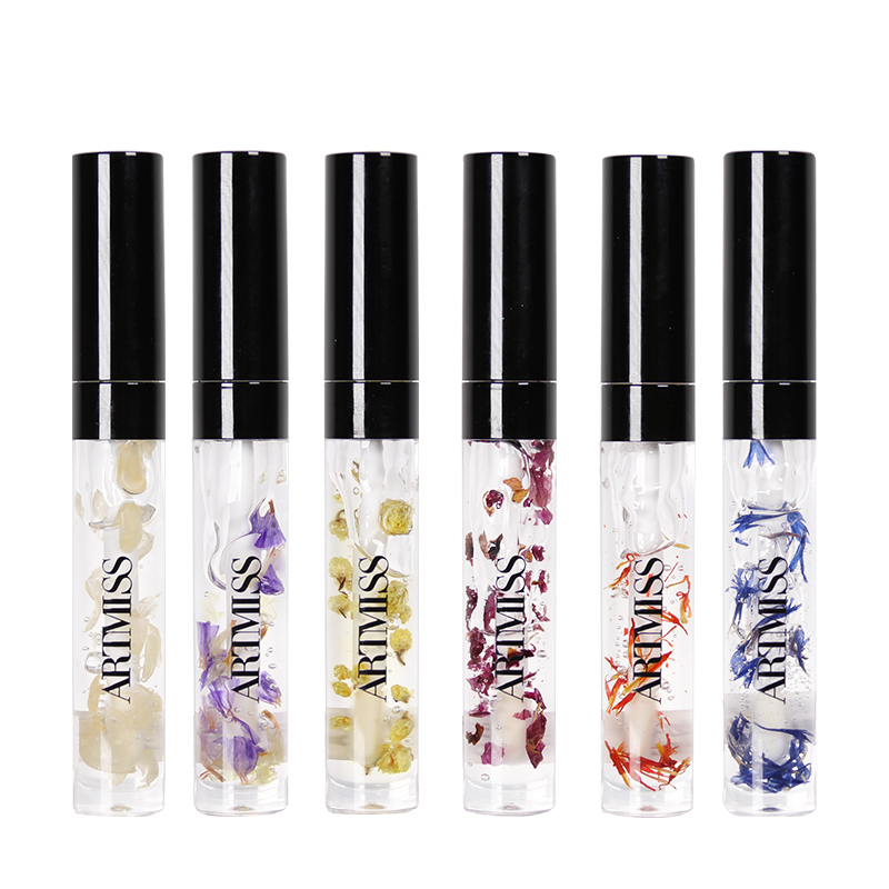 High Quality Plants Flower Petals Lip Base Vendor Custom Pigment Plump Lip Gloss